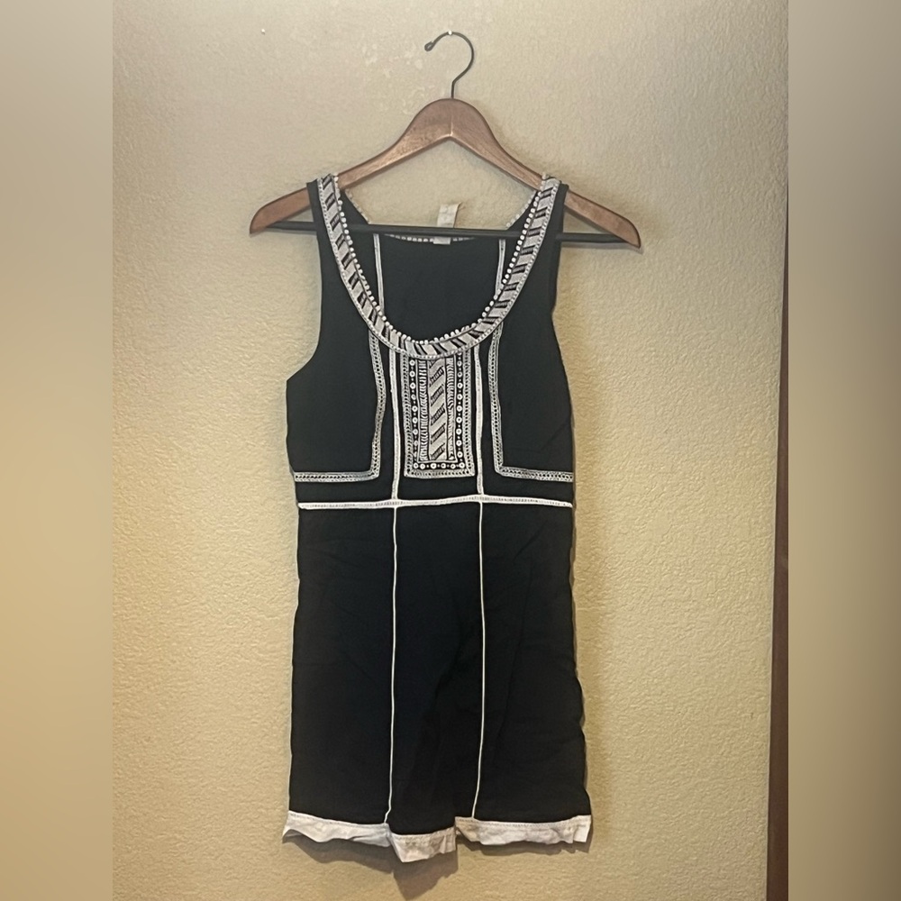 Free People—100% Cotton Vintage Black and White Embroidered Dress—S